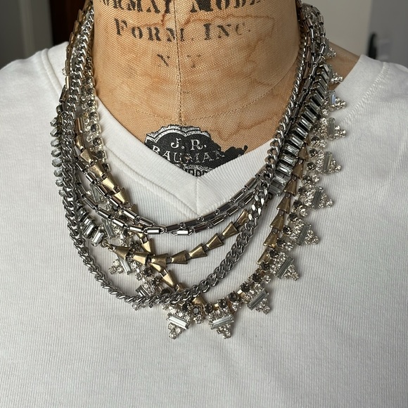 Stella & Dot interchangeable silver and faux crystal necklace. - Picture 2 of 4